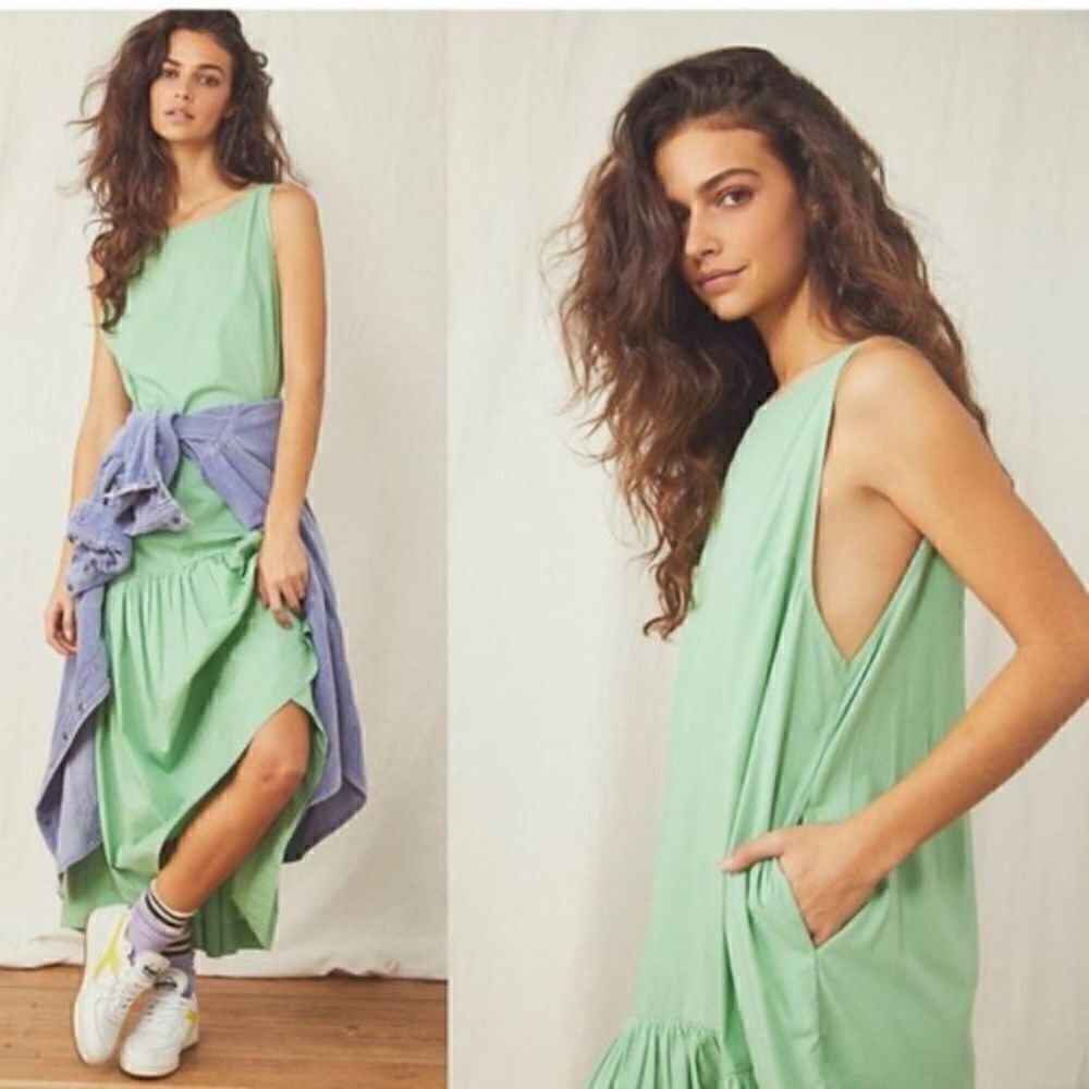 NWT Free People Dakota Drop Waist Midi Dress Small